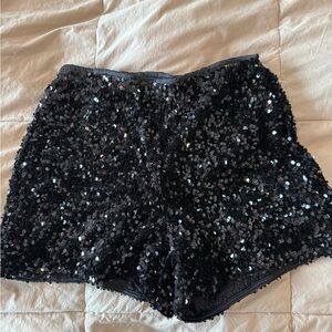 Sequin Black Women's Shorts